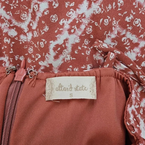 Altar'd state spaghetti strap‎ mini dress rust and white size small - Picture 5 of 8